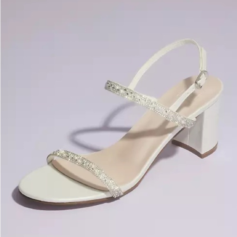 David’s Bridal Pearl and Crystal Heels